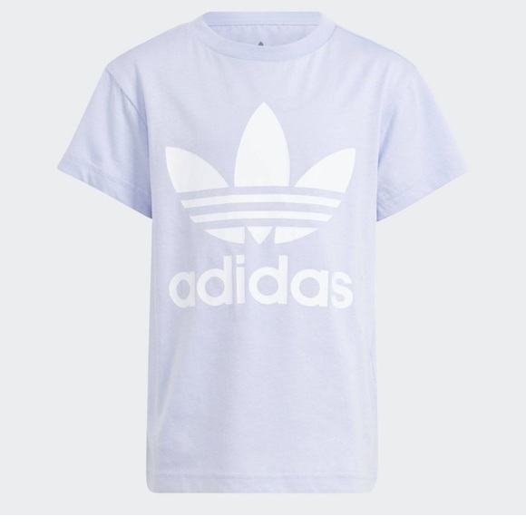 ADIDAS Large Trefoil Logo Cotton Lavender Sport Gym Tee T-Shirt Small S EUC - Picture 2 of 11